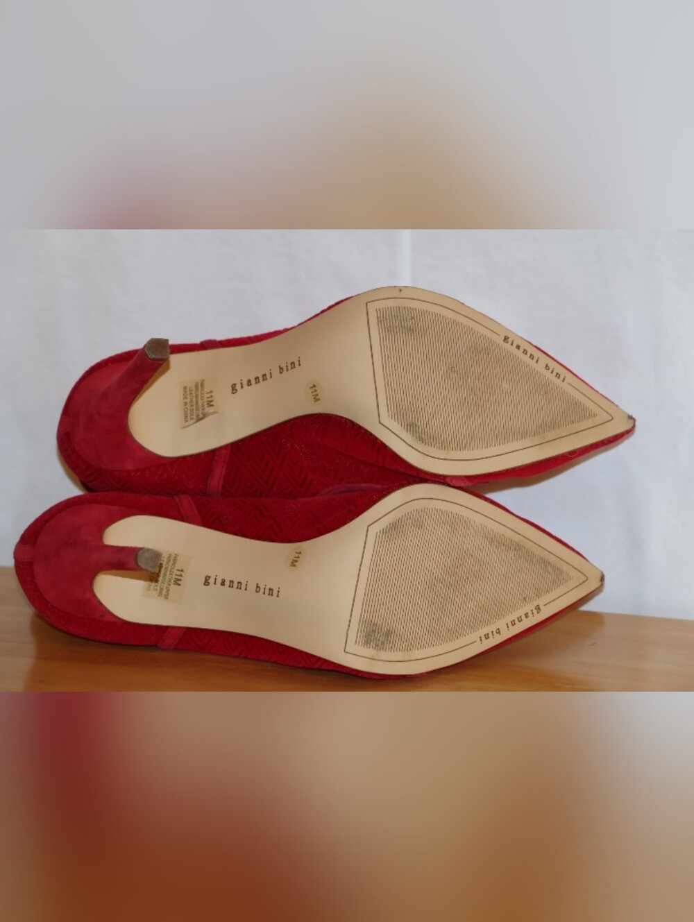 Gianni Bini Red Lace-Up Pointed Toe Stiletto Ankle Booties - Picture 5 of 13